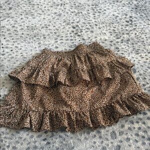 Le Lis Brown Leopard Mini Skirt